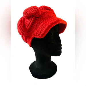 NEW Scarlet Vanguard Crochet Newsboy Cap For Women